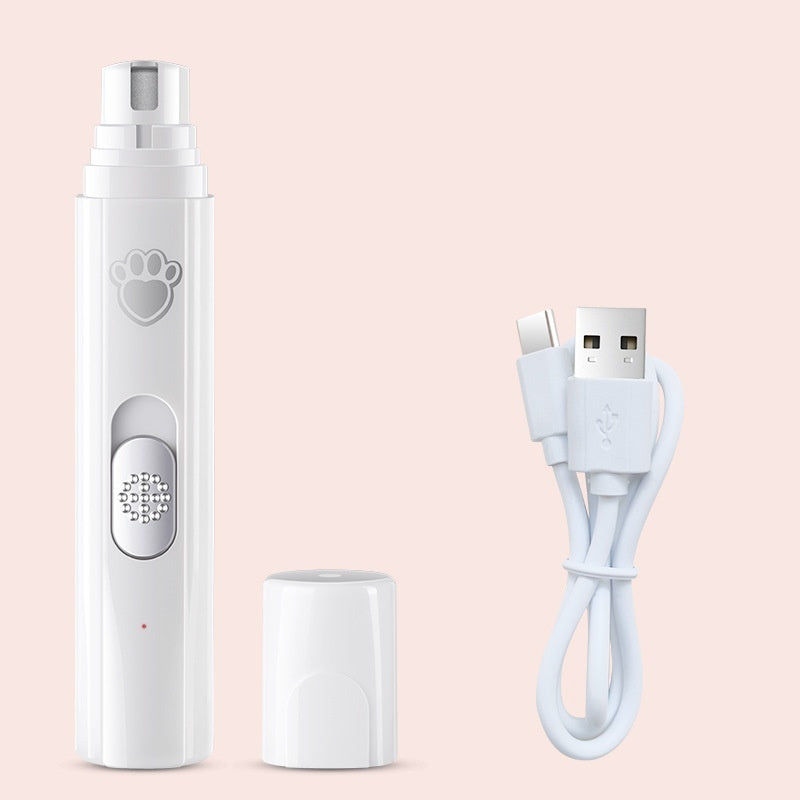 Pet Electric Nail Grinder with LED Light – Rechargeable, Low Noise Nail Trimmer for Dogs & Cats
