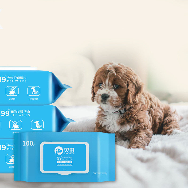 Pet Tear Stain Removal Wipes – Gentle, Alcohol-Free Cleansing for Dogs & Cats