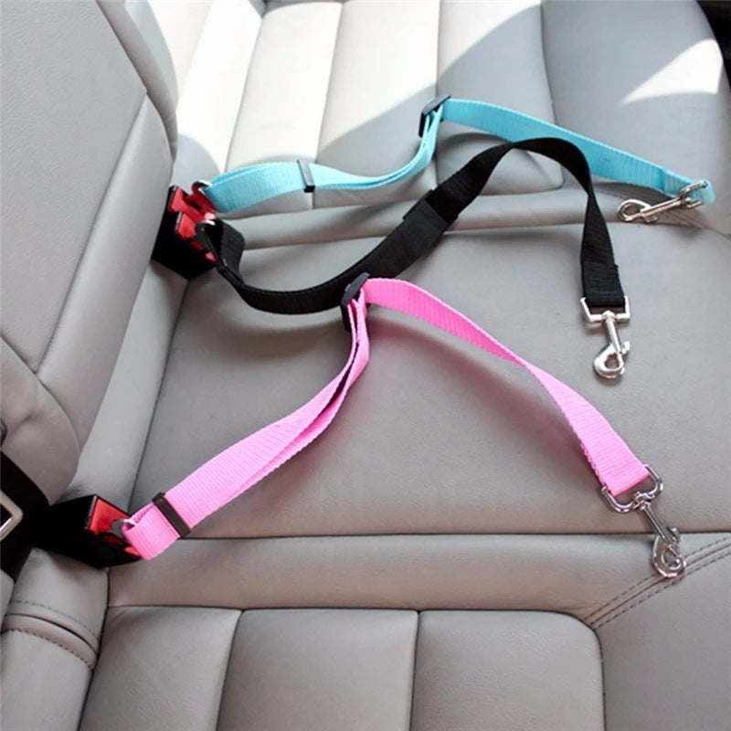 Adjustable Pet Car Seat Belt Harness – Safety Clip for Dogs & Cats