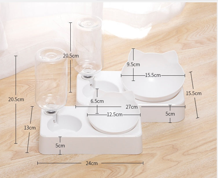 Automatic Double Bowl Pet Feeder & Water Dispenser for Dogs and Cats