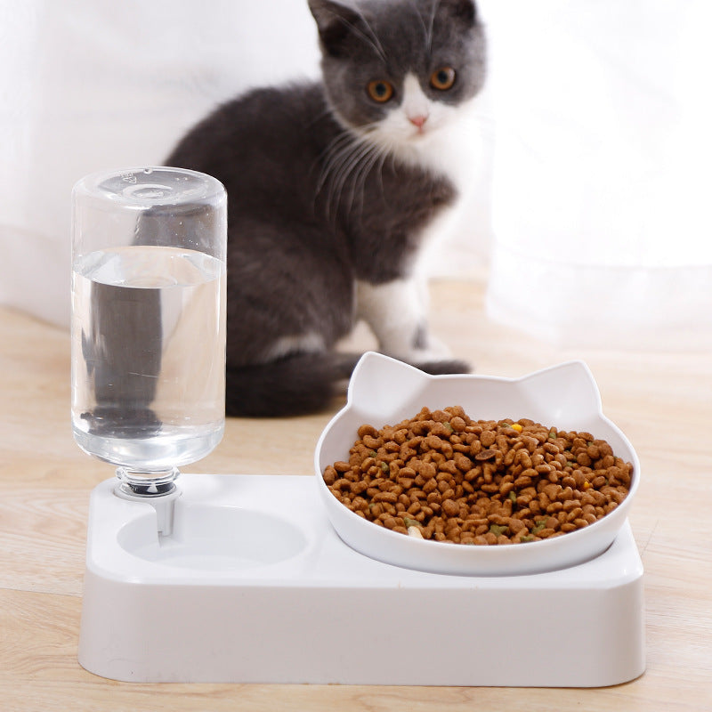 Automatic Double Bowl Pet Feeder & Water Dispenser for Dogs and Cats