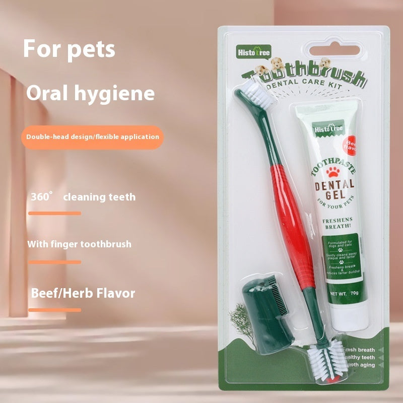 Cat & Dog Dental Care Kit – Toothbrush + Finger Stall + Toothpaste
