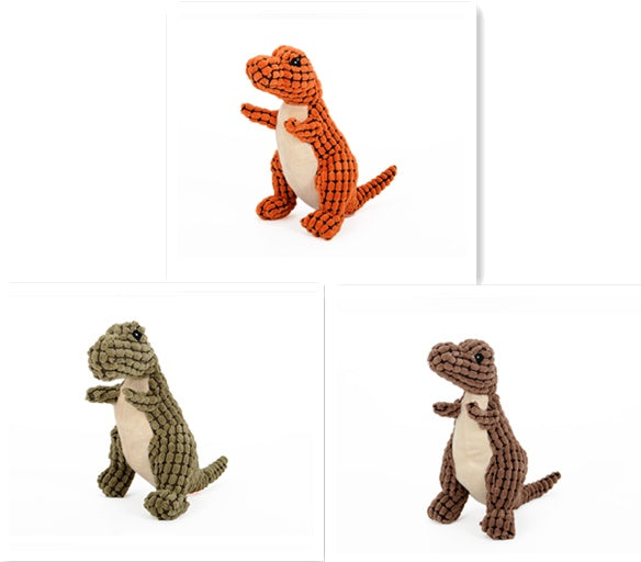 Interactive Dinosaur Dog Toy – Plush Chew Toy with Squeaker for Large Dogs