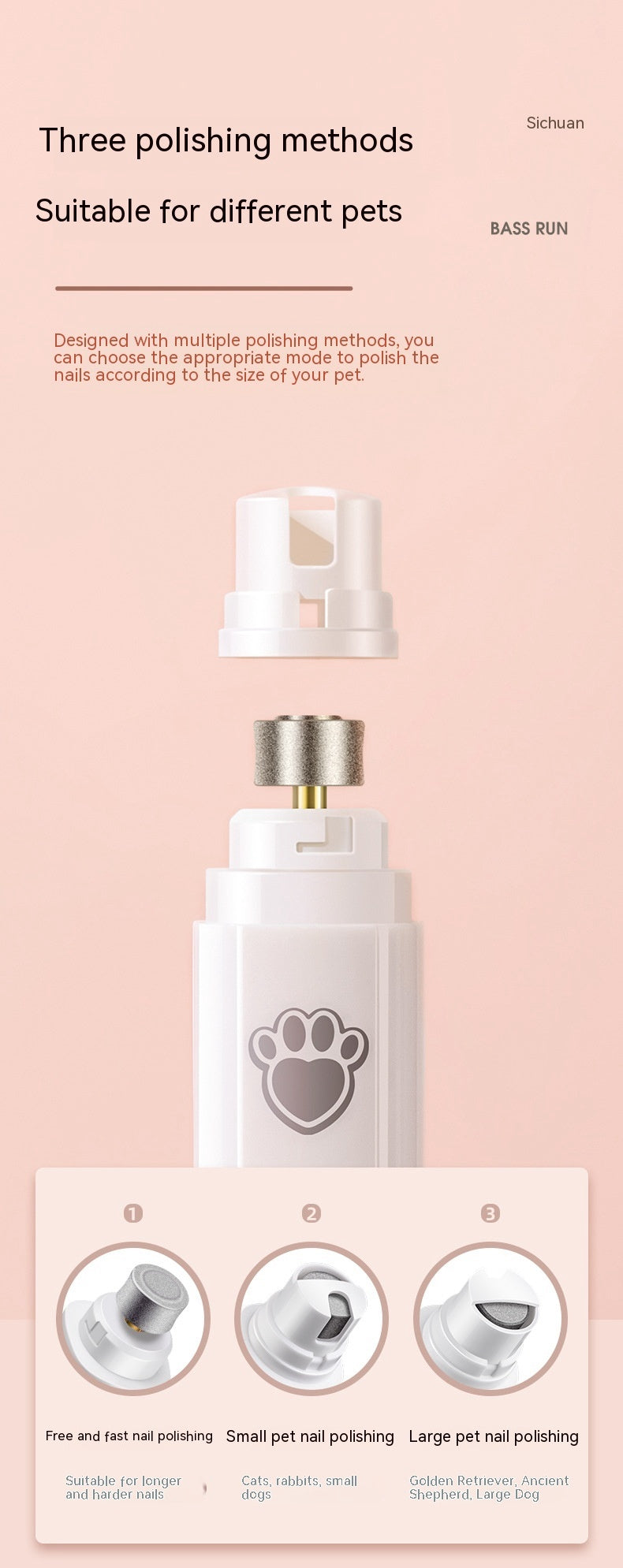 Pet Electric Nail Grinder with LED Light – Rechargeable, Low Noise Nail Trimmer for Dogs & Cats