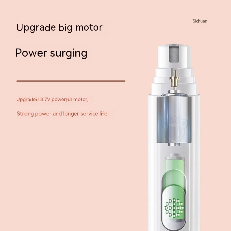 Pet Electric Nail Grinder with LED Light – Rechargeable, Low Noise Nail Trimmer for Dogs & Cats