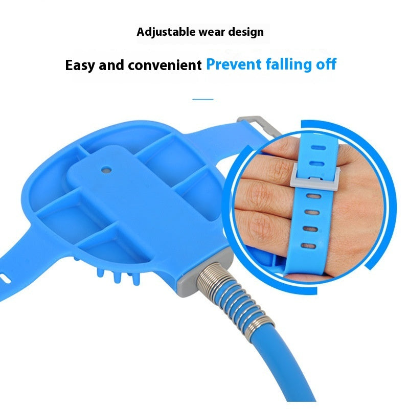 Pet Bathing Glove with Silicone Nozzle – 2-in-1 Shower & Massage Brush for Dogs
