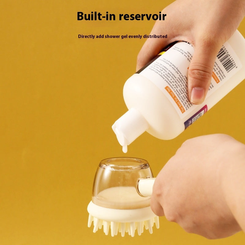 3-in-1 Pet Bath Brush – Massage, Shampoo Dispenser & Depilation Comb for Dogs & Cats