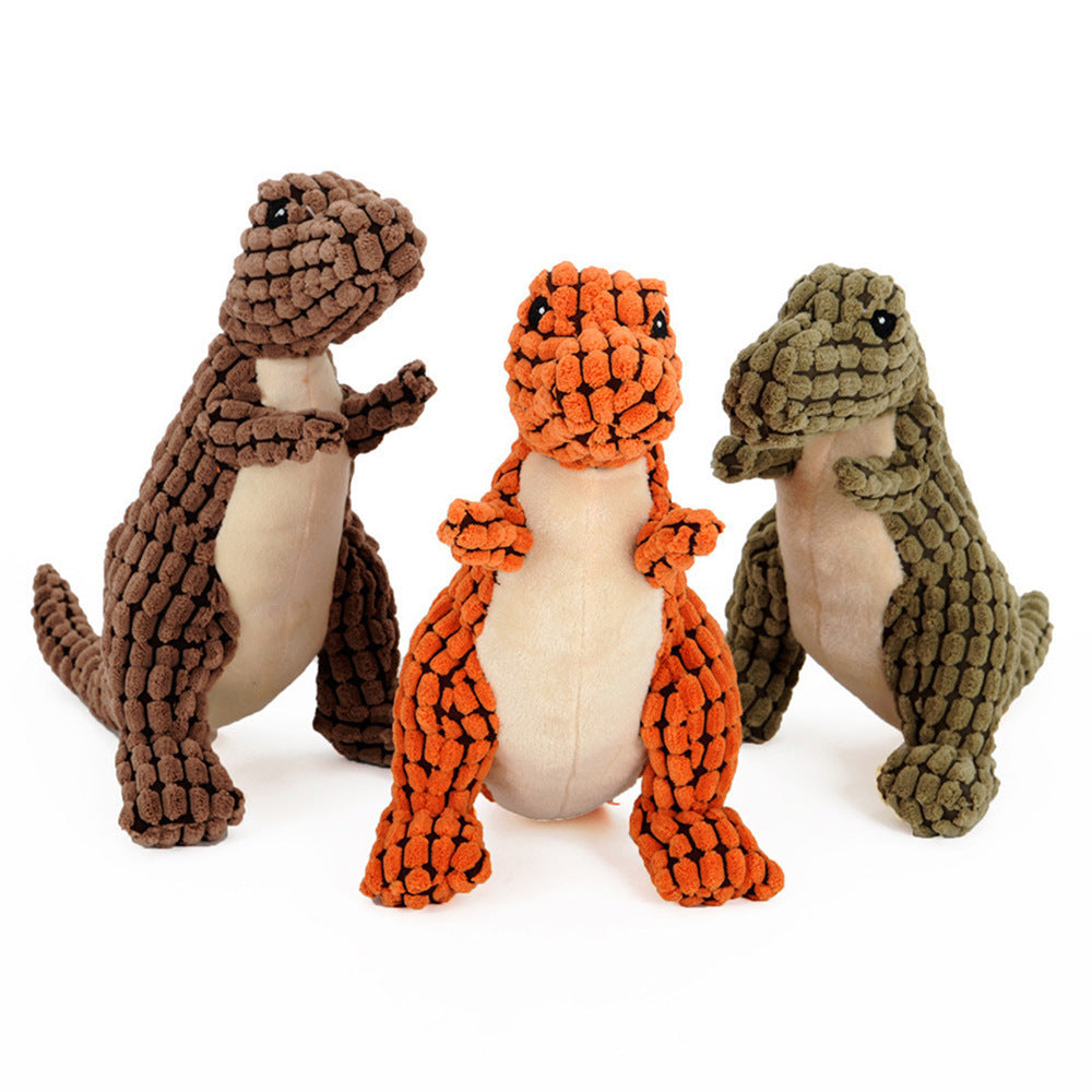 Interactive Dinosaur Dog Toy – Plush Chew Toy with Squeaker for Large Dogs