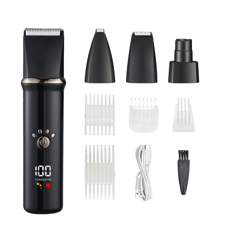4-in-1 Electric Pet Shaver with Digital Display – Grooming Kit for Dogs & Cats