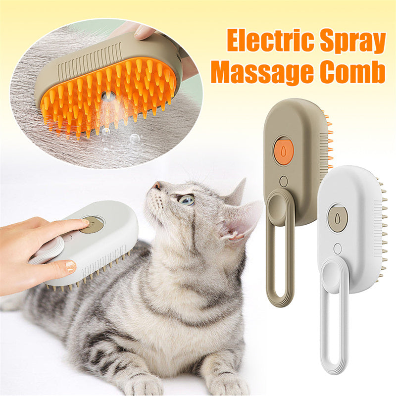 3-in-1 Pet Steam Brush for Happy Cats & Dogs: Steam, Massage & Hair Removal