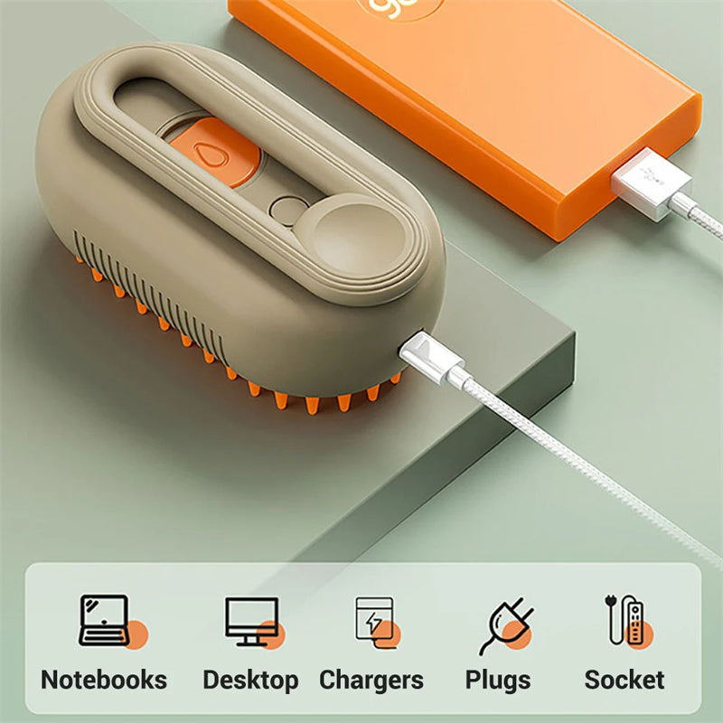 3-in-1 Pet Steam Brush for Happy Cats & Dogs: Steam, Massage & Hair Removal