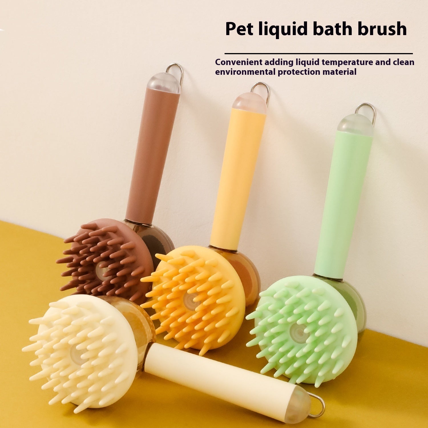 3-in-1 Pet Bath Brush – Massage, Shampoo Dispenser & Depilation Comb for Dogs & Cats