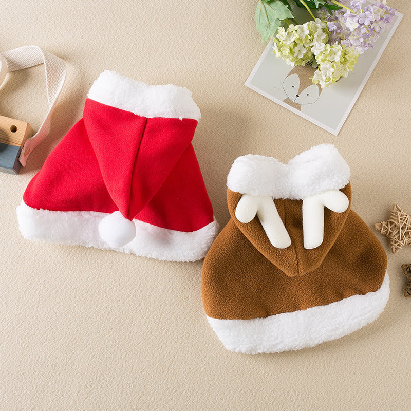Christmas Cloak for Pets – Red Holiday Shawl for Dogs & Cats