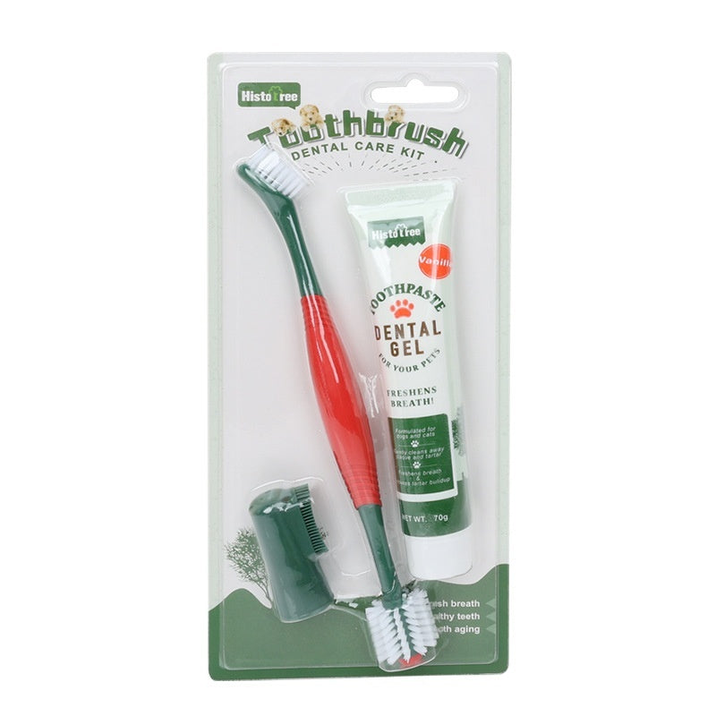 Cat & Dog Dental Care Kit – Toothbrush + Finger Stall + Toothpaste