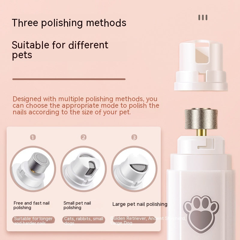 Pet Electric Nail Grinder with LED Light – Rechargeable, Low Noise Nail Trimmer for Dogs & Cats