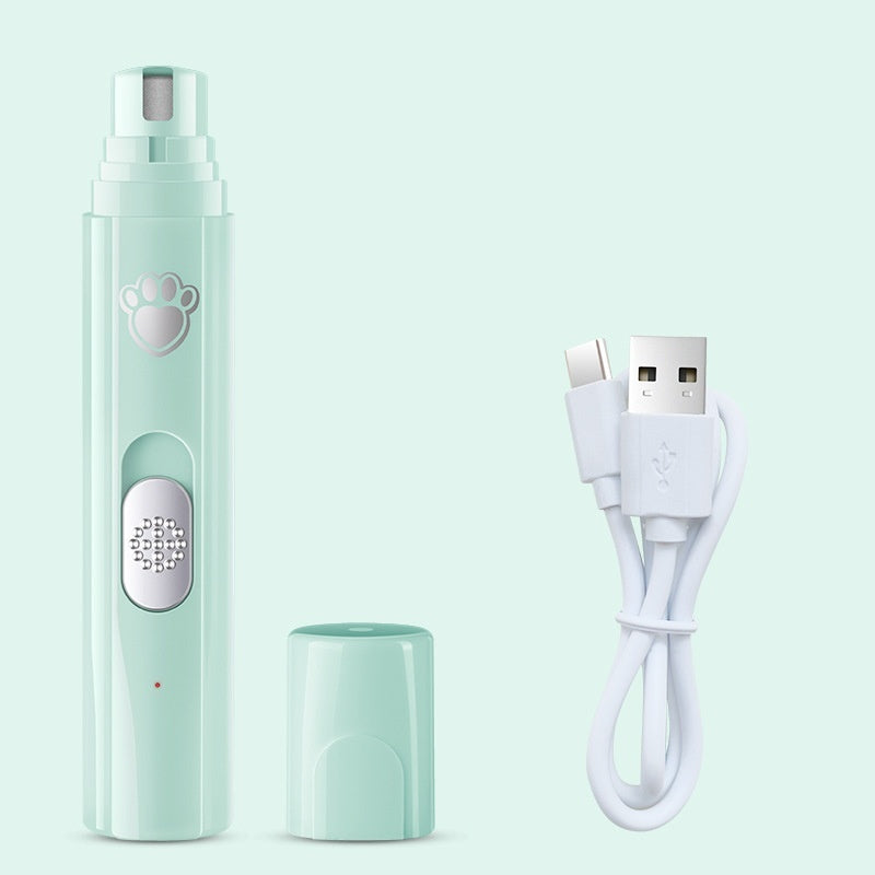 Pet Electric Nail Grinder with LED Light – Rechargeable, Low Noise Nail Trimmer for Dogs & Cats