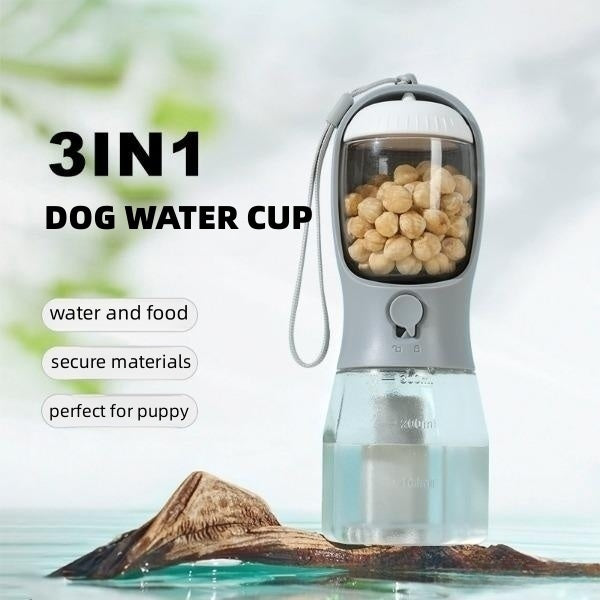 Hydrate & Feed Anywhere – Portable 3-in-1 Pet Cup