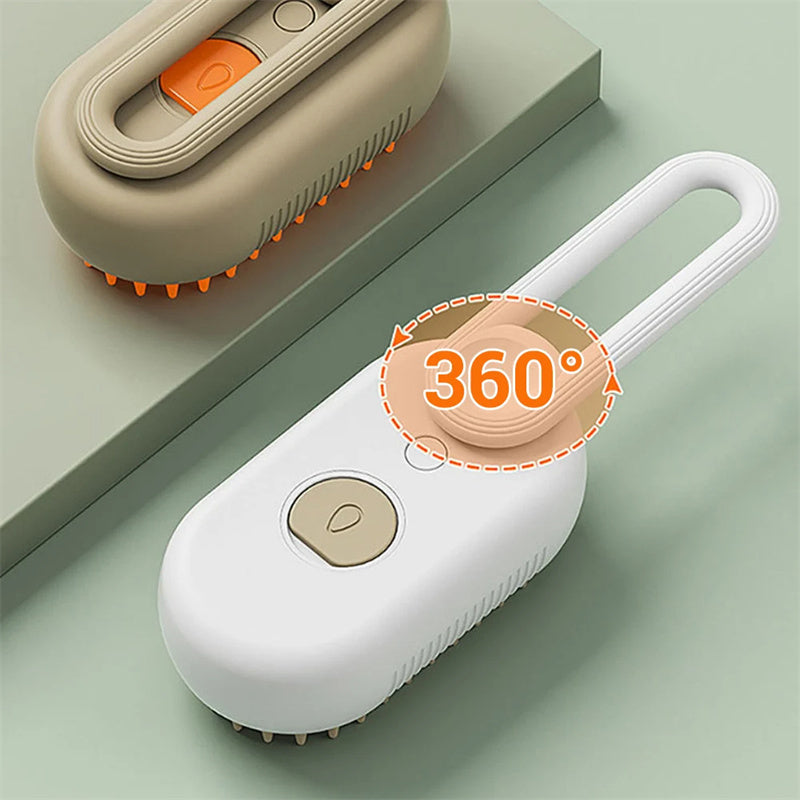 3-in-1 Pet Steam Brush for Happy Cats & Dogs: Steam, Massage & Hair Removal