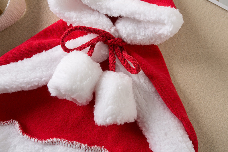 Christmas Cloak for Pets – Red Holiday Shawl for Dogs & Cats