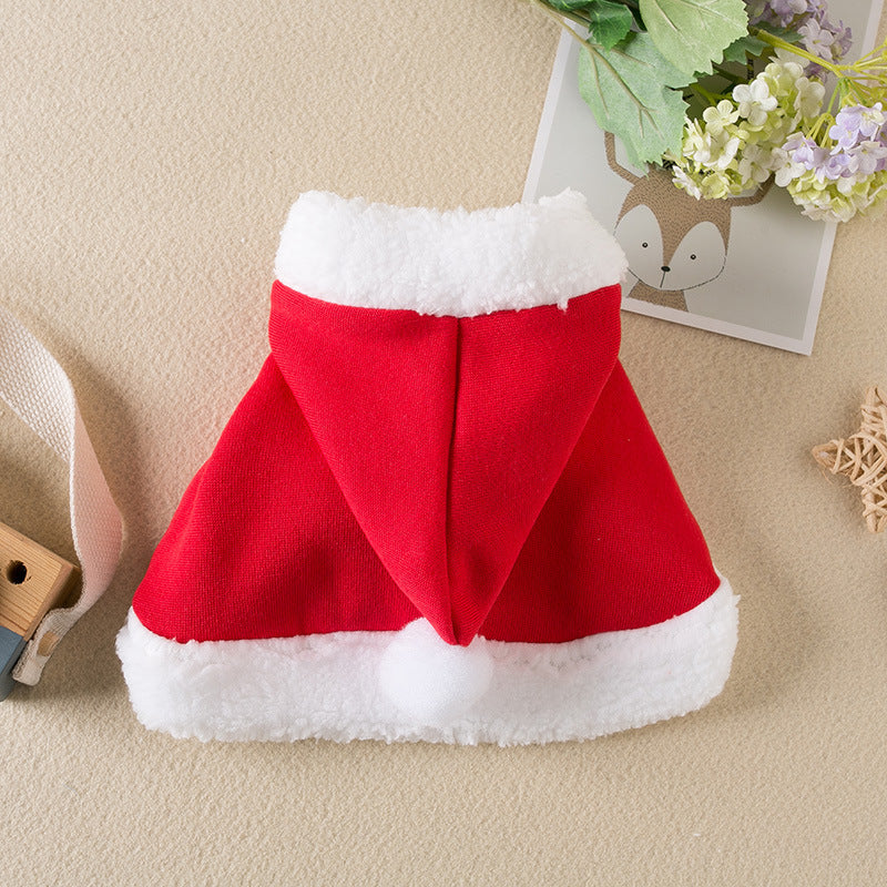 Christmas Cloak for Pets – Red Holiday Shawl for Dogs & Cats